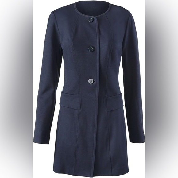 CAbi Jackets & Blazers - Cabi The Lido Button Front Long Jacket Navy Sz M